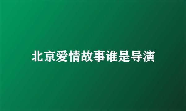 北京爱情故事谁是导演