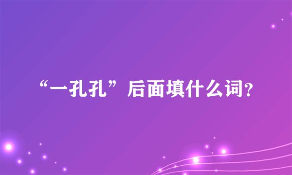 “一孔孔”后面填什么词？