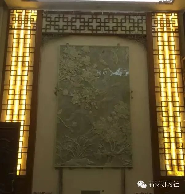 绝美玉石浮雕背景墙安装现场图集