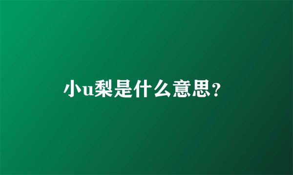 小u梨是什么意思？
