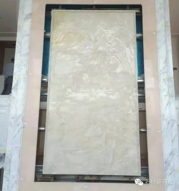 绝美玉石浮雕背景墙安装现场图集