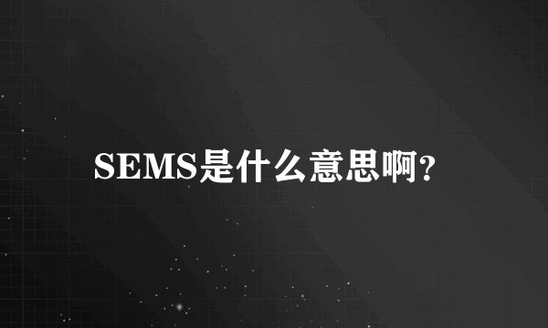 SEMS是什么意思啊？