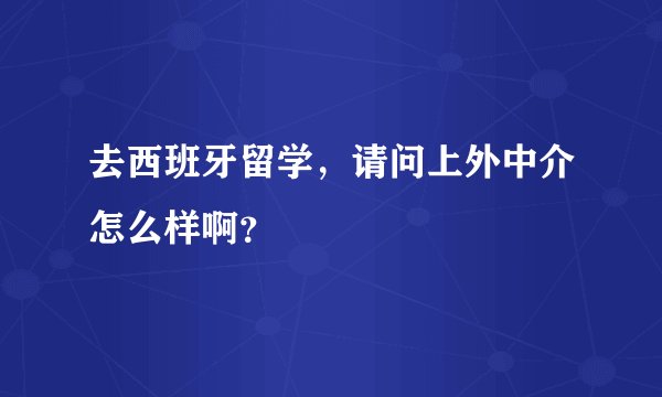 去西班牙留学，请问上外中介怎么样啊？