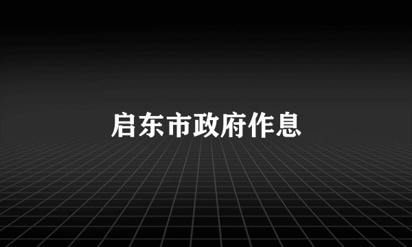 启东市政府作息