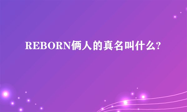 REBORN俩人的真名叫什么?