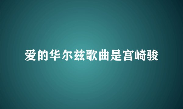 爱的华尔兹歌曲是宫崎骏