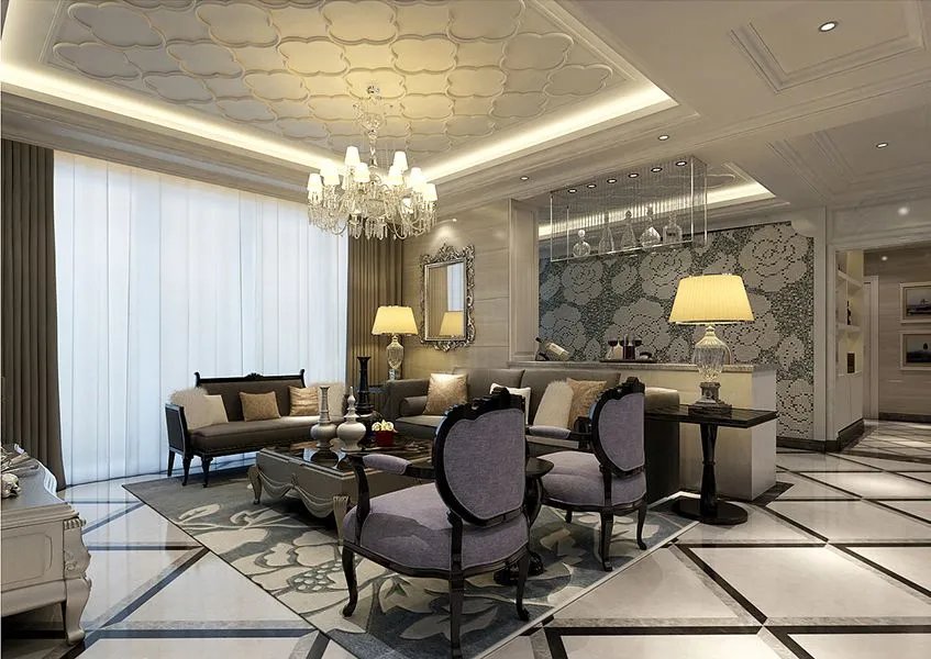 简约欧式客厅装修效果图 简欧客厅尽显华丽浪漫