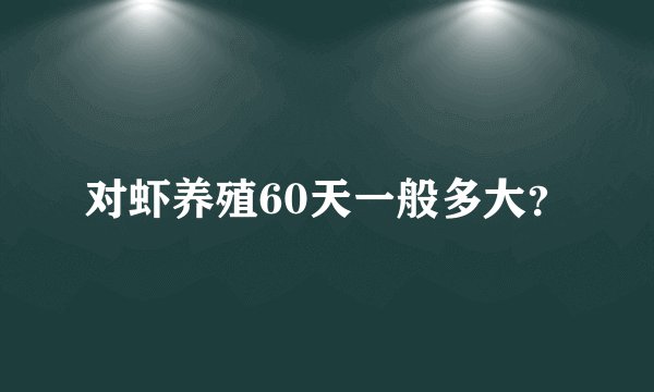 对虾养殖60天一般多大？