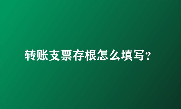 转账支票存根怎么填写？