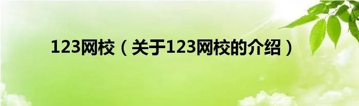 123网校（关于123网校的介绍）