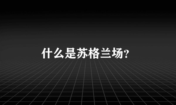 什么是苏格兰场？