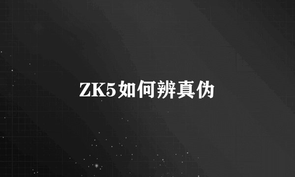 ZK5如何辨真伪