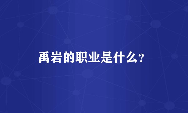 禹岩的职业是什么？