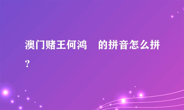 澳门赌王何鸿燊的拼音怎么拼？