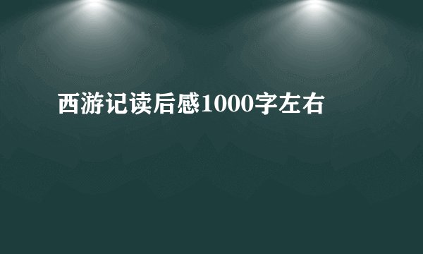 西游记读后感1000字左右
