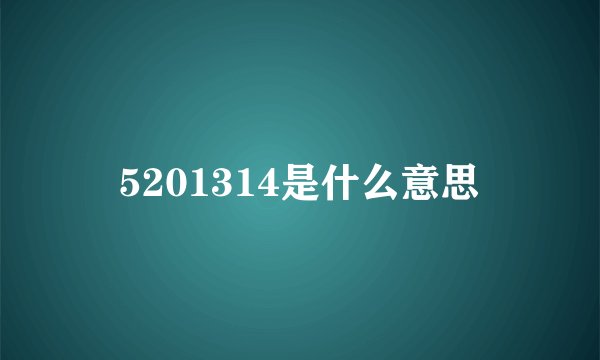 5201314是什么意思