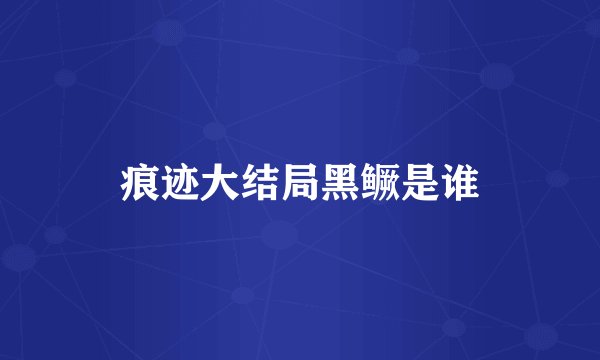 痕迹大结局黑鳜是谁