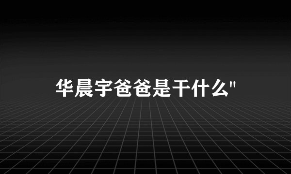华晨宇爸爸是干什么