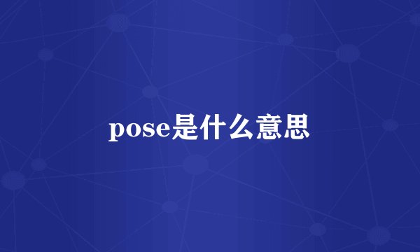 pose是什么意思