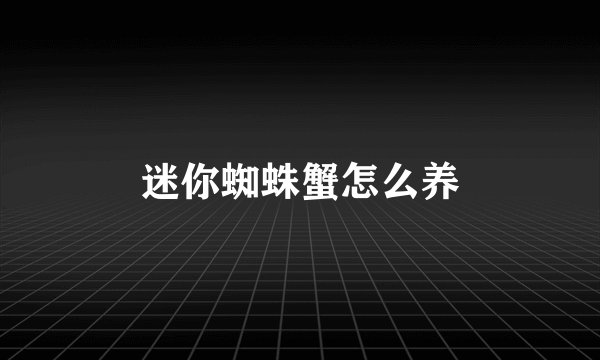 迷你蜘蛛蟹怎么养