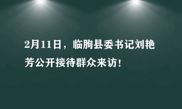 2月11日，临朐县委书记刘艳芳公开接待群众来访！