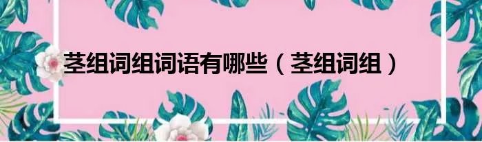 茎组词组词语有哪些（茎组词组）