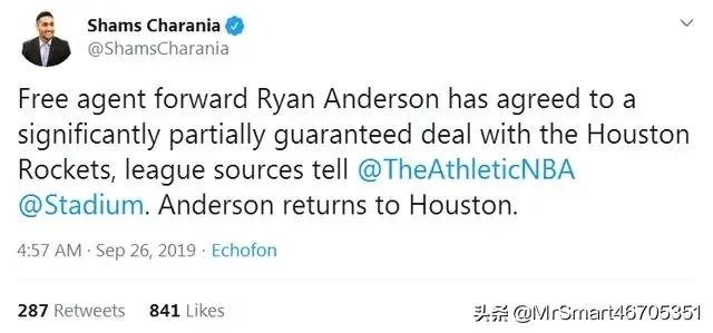 莱恩安德森部分保障合同重回火箭队，火箭为什么再次选择曾经放弃的安德森？