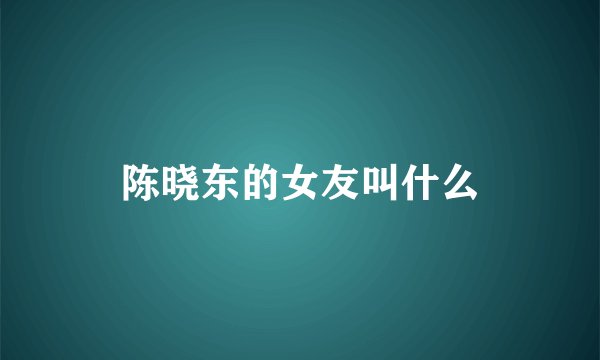 陈晓东的女友叫什么