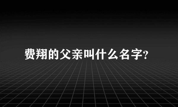 费翔的父亲叫什么名字？