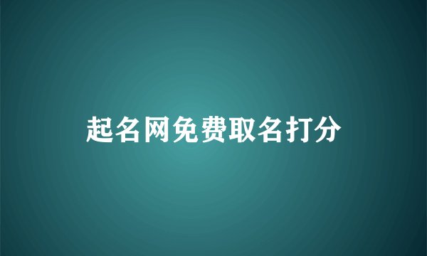 起名网免费取名打分