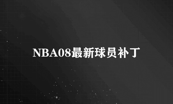 NBA08最新球员补丁