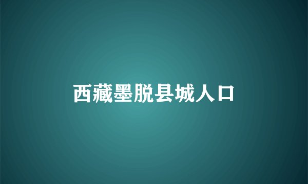 西藏墨脱县城人口