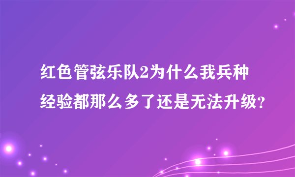 红色管弦乐队2为什么我兵种经验都那么多了还是无法升级？
