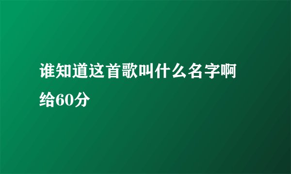 谁知道这首歌叫什么名字啊 给60分