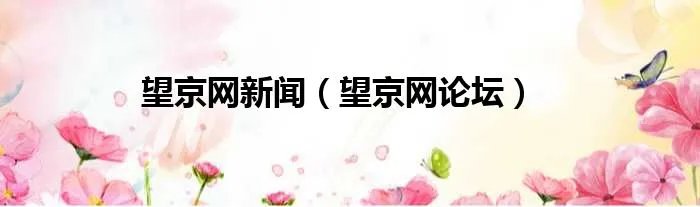 望京网新闻（望京网论坛）