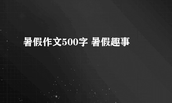 暑假作文500字 暑假趣事