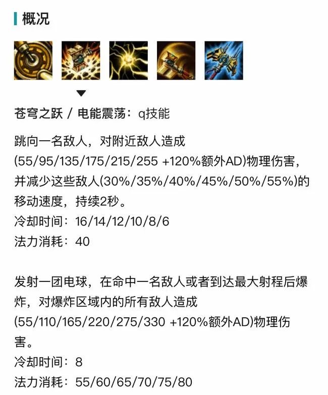 英雄联盟杰斯技能介绍有哪些？