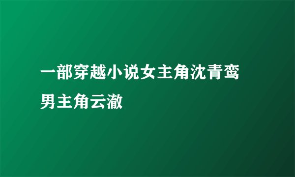 一部穿越小说女主角沈青鸾 男主角云澈