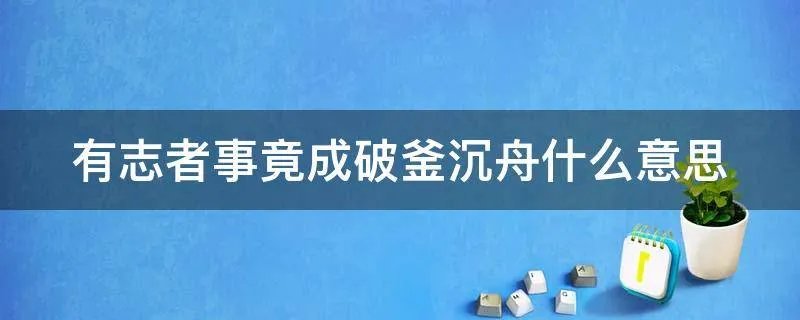 有志者事竟成破釜沉舟什么意思