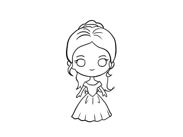 贝儿公主简笔画