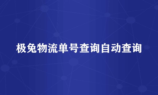 极兔物流单号查询自动查询