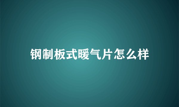 钢制板式暖气片怎么样