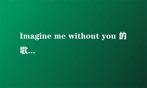Imagine me without you 的歌词翻译成汉语是什么？？？