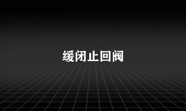 缓闭止回阀