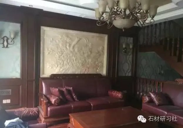 绝美玉石浮雕背景墙安装现场图集