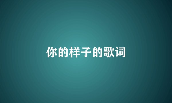 你的样子的歌词