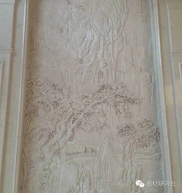 绝美玉石浮雕背景墙安装现场图集