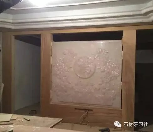 绝美玉石浮雕背景墙安装现场图集