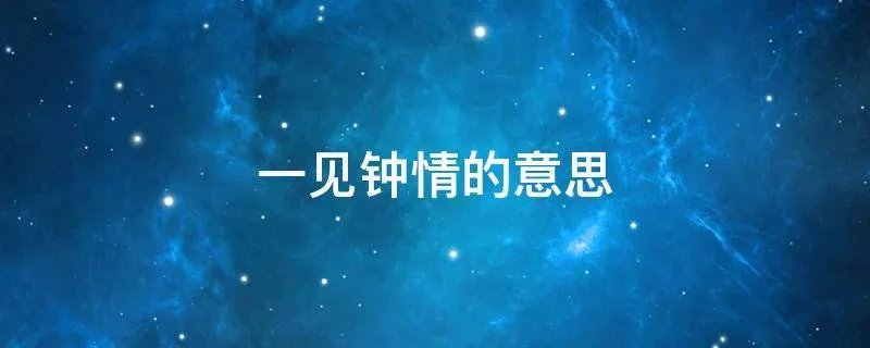 一见钟情的意思