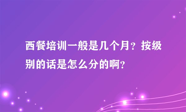 西餐培训一般是几个月？按级别的话是怎么分的啊？